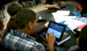 Students using iPads